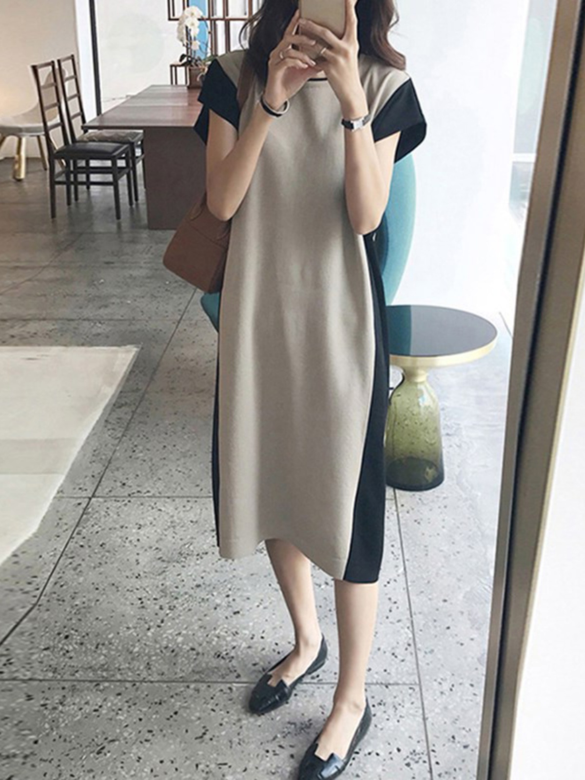 Slimming Effectiveness Mid-Len - Korean Style A Line Shirt Dress recension och pris